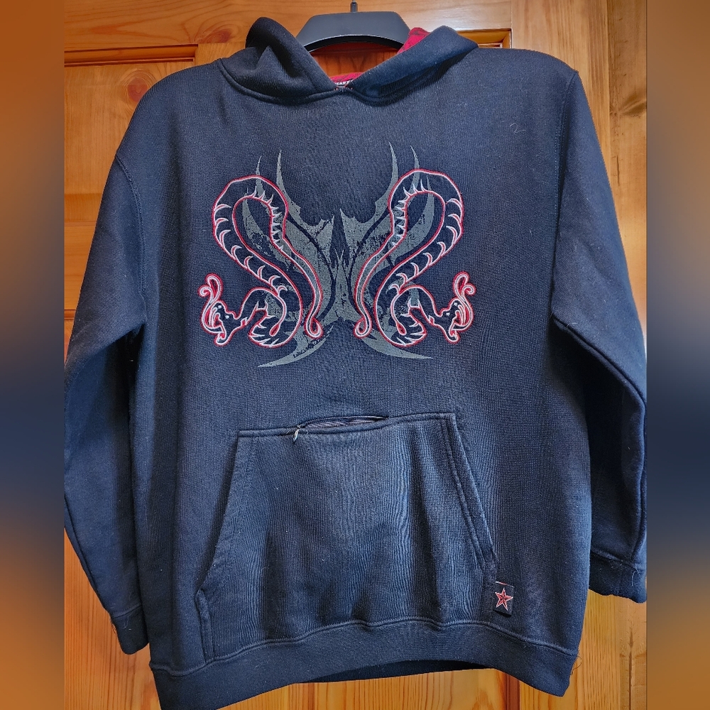 Vintage Top Heavy Hoodie, XL, Large Pocket W Stash Thumb Holes
